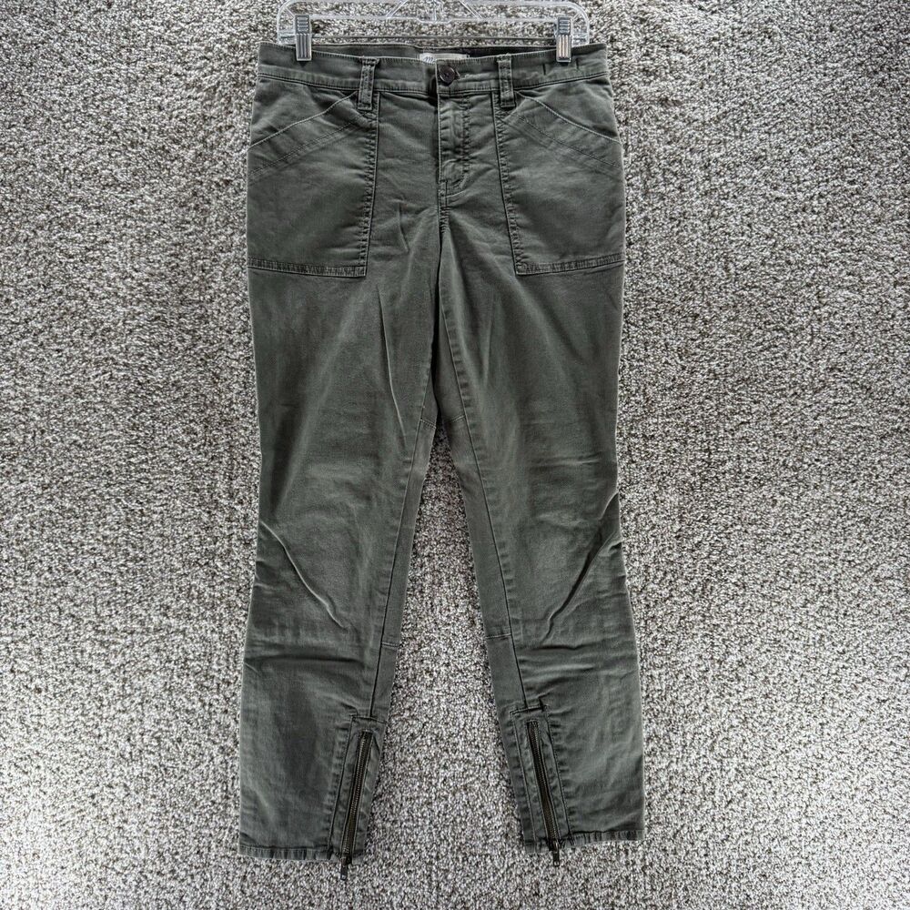Madewell Pants Womens 29 Military Style Green Skinny Zipper Ankles Deep Pockets